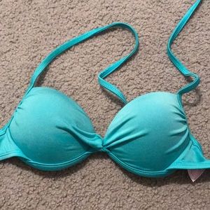 Teal push up bikini top